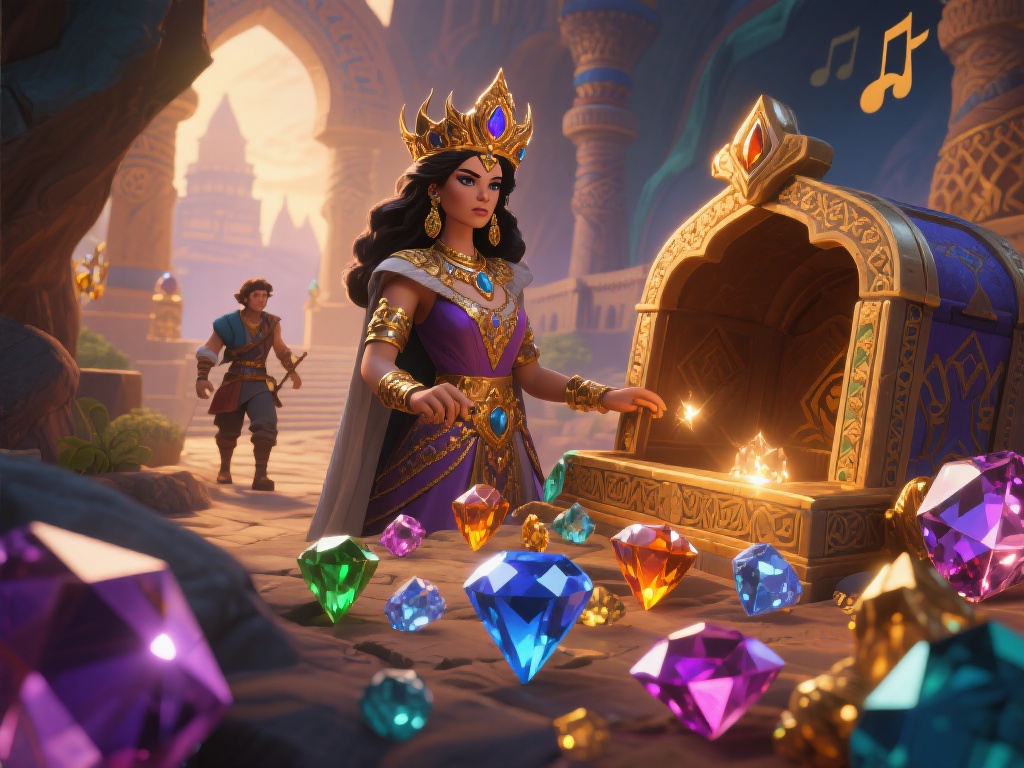 宝石女王以古代神秘王国为背景，玩家化身为勇敢的冒险